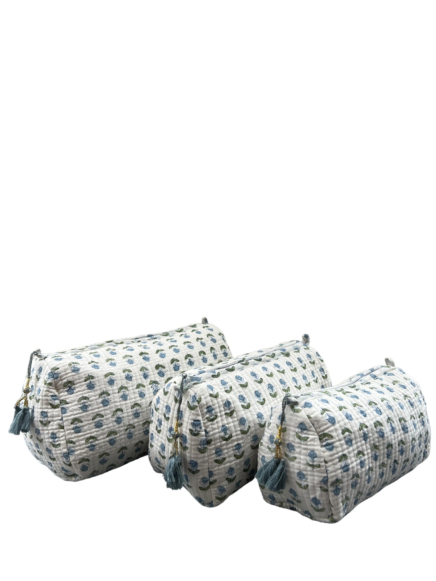 (M107) Make Up Bag Blue Green Small Buti