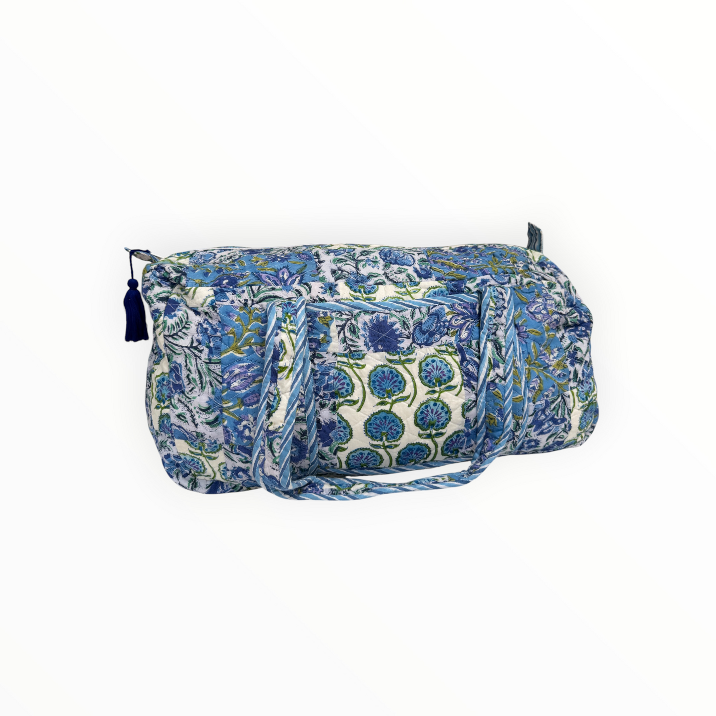 Blue Garden Patchwork Weekender Duffel Bag