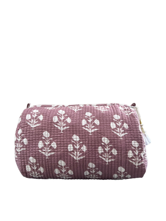 (M099) Make Up Bag Mauve Purple Resist Print