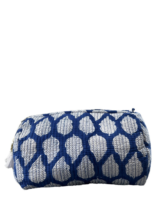 (M103) Make Up Bag Blue Leaf