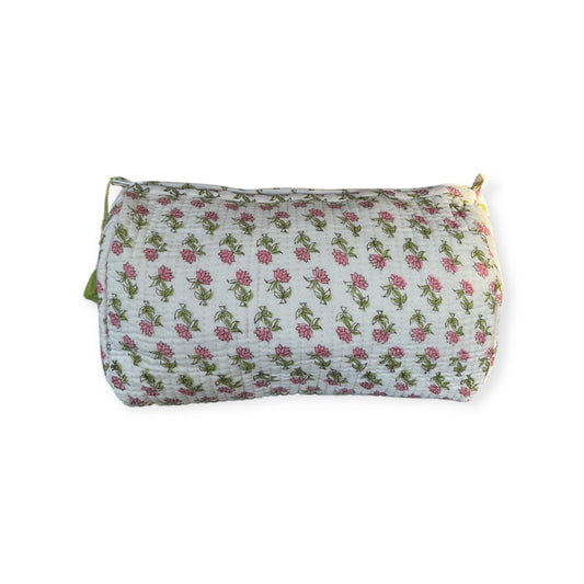 (NLM113) Make Up Bag Pink Green Tilted Buti