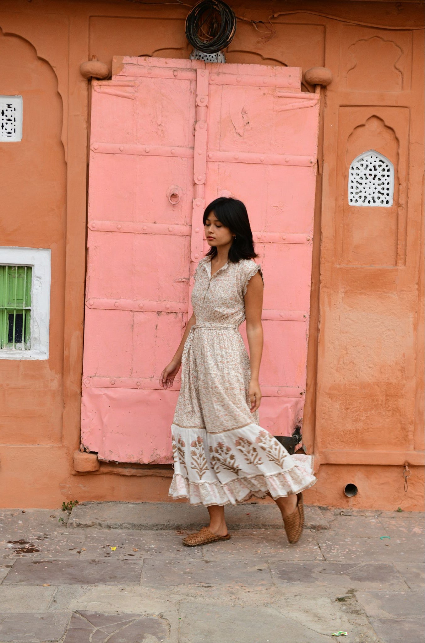 Sydney Dress - Brown/Pink