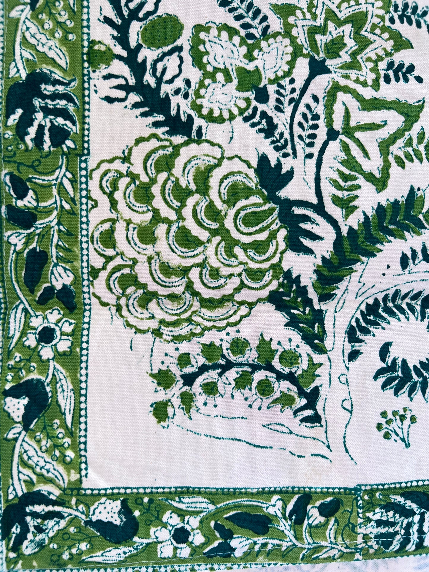 Green Morning Glory Table Runner (14" x 70")