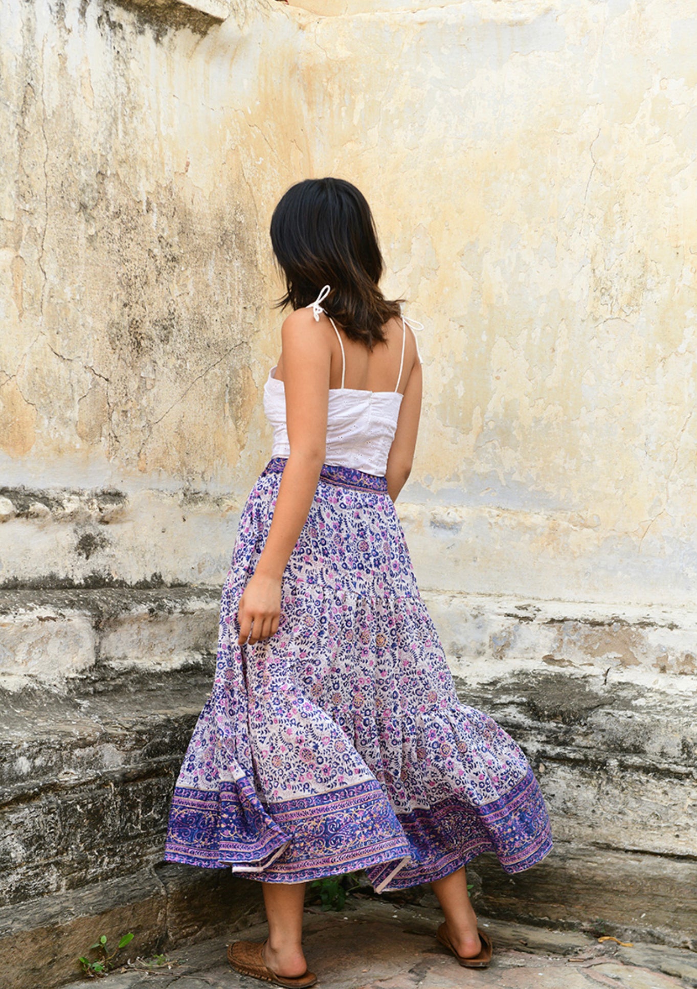 Jess Tiered Skirt - Purple Floral