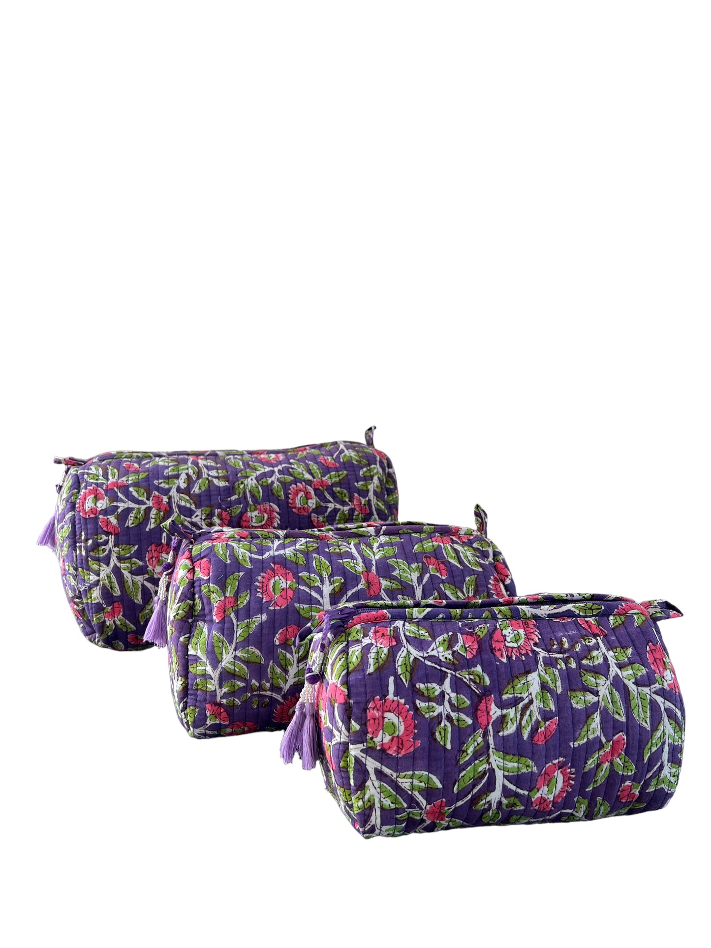 (M089) Make Up Bag Purple Floral