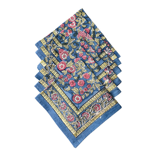 Meadowlands Blue Pink Napkins