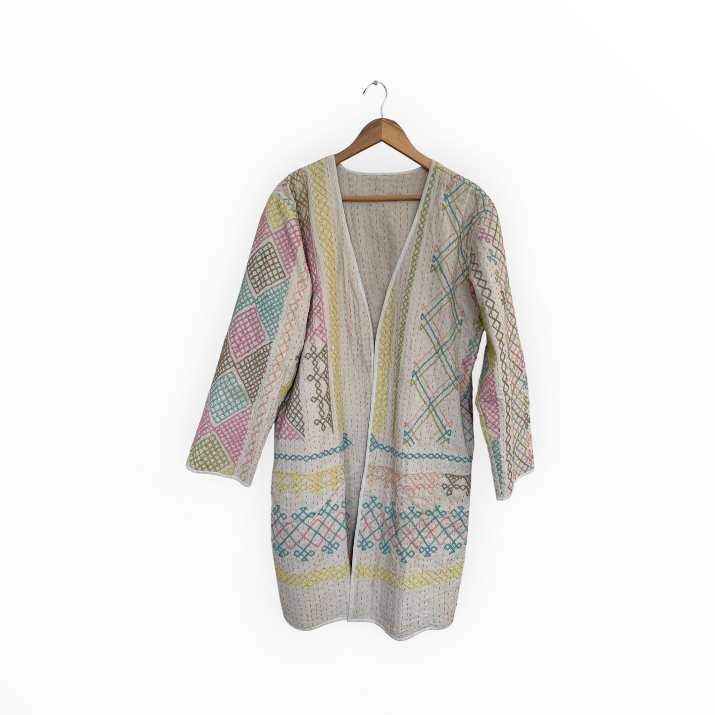 Ivory Embroidered Kantha Jacket