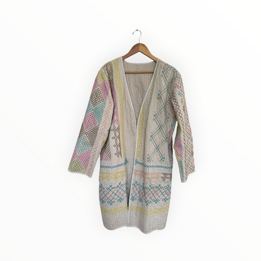 Ivory Embroidered Kantha Jacket