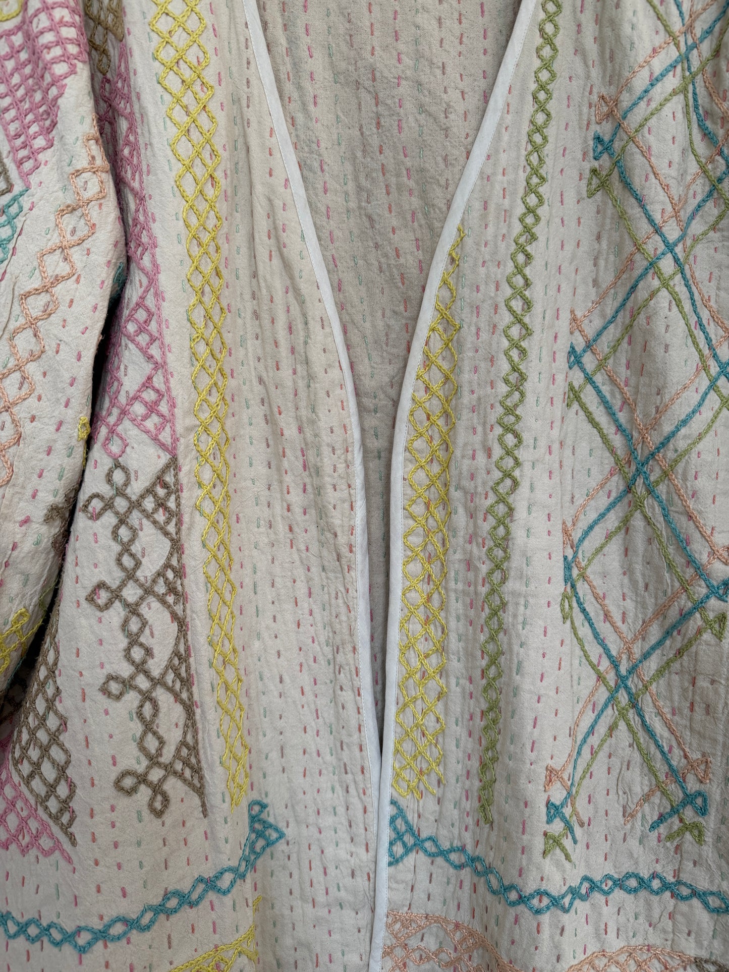 Ivory Embroidered Kantha Jacket