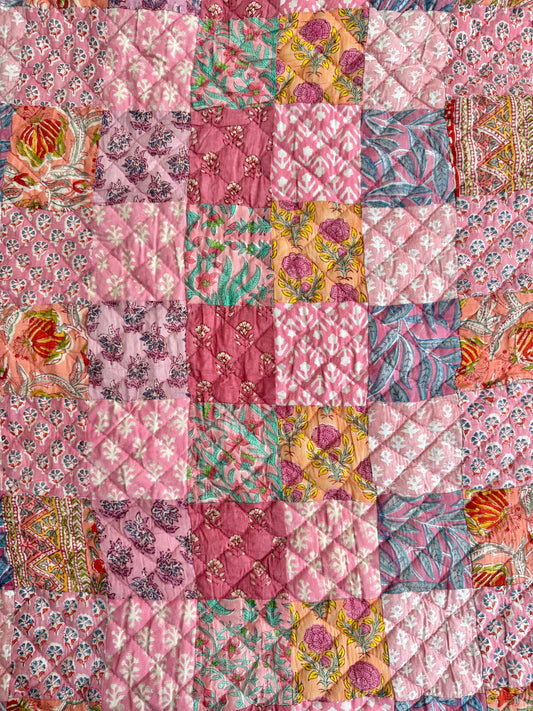Patchwork Quilt Jaipur Pink