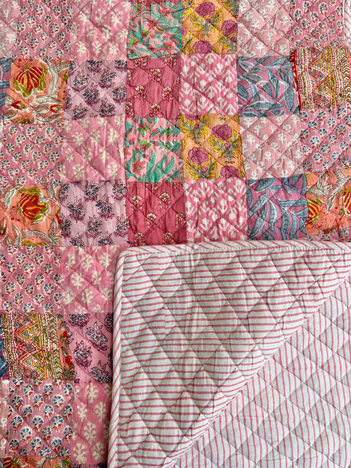 Patchwork Quilt Jaipur Pink