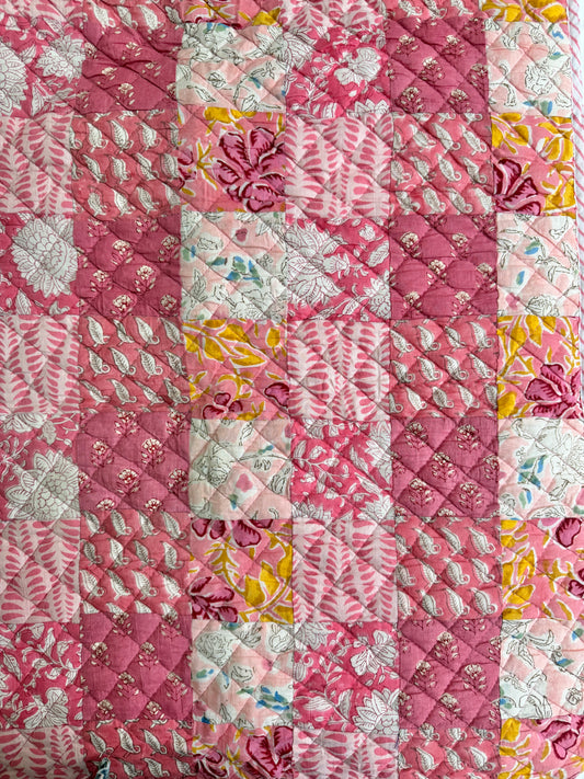 Patchwork Quilt Raspberry Pink