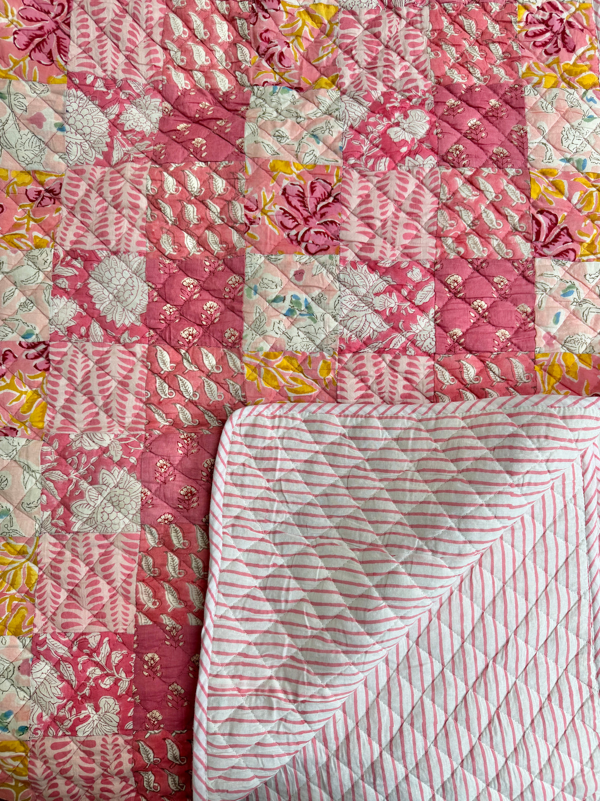 Patchwork Quilt Raspberry Pink