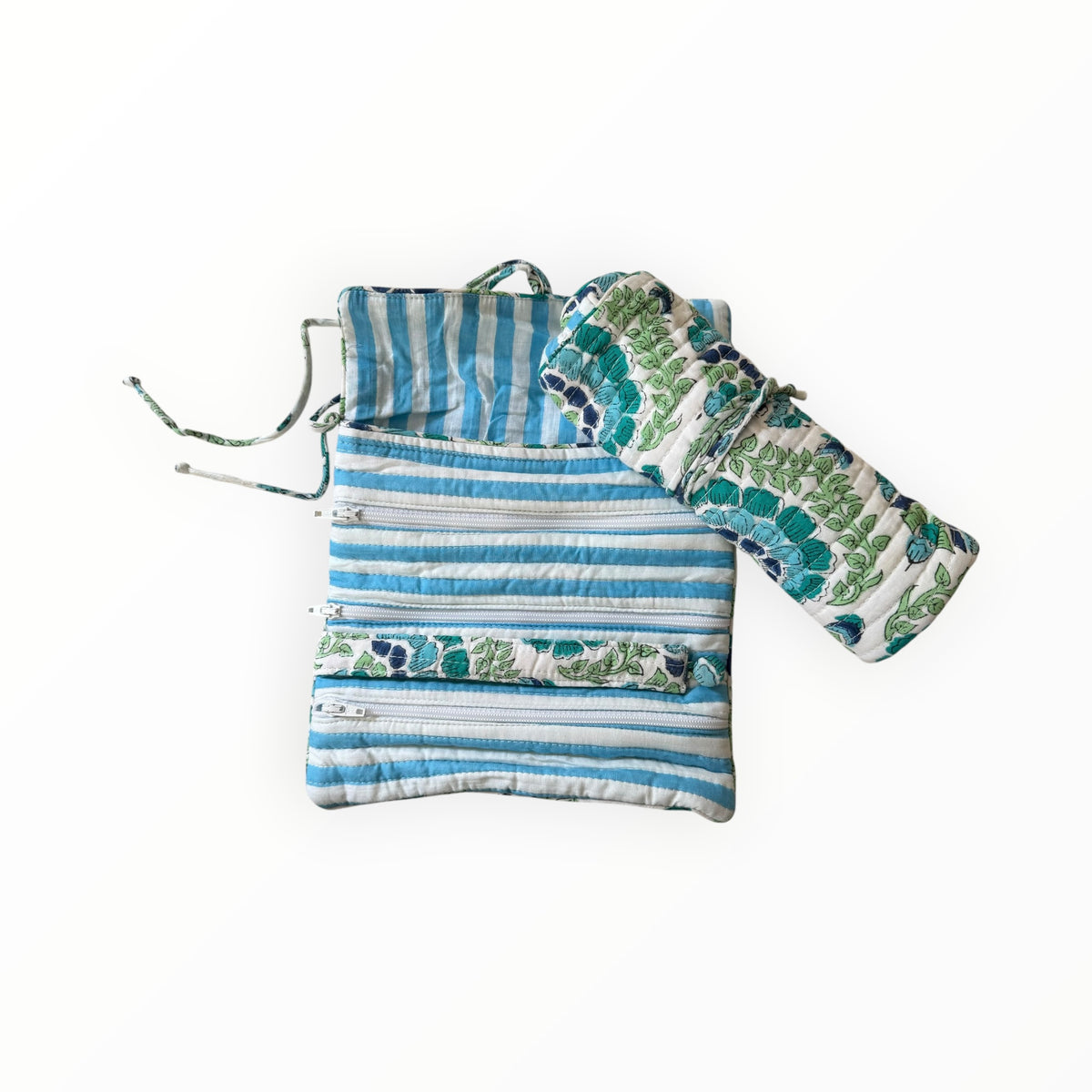 Sea Glass Bloom Jewelry Roll