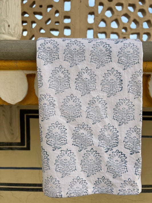 Wholesale Blue Block Printed Tea Towel
