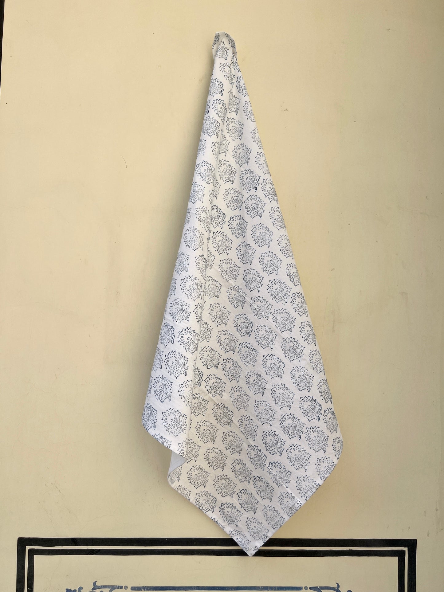 Wholesale Blue Block Printed Tea Towel