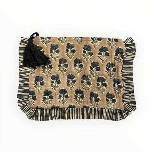 Frilly Clutch Tan and Gray Buti A108