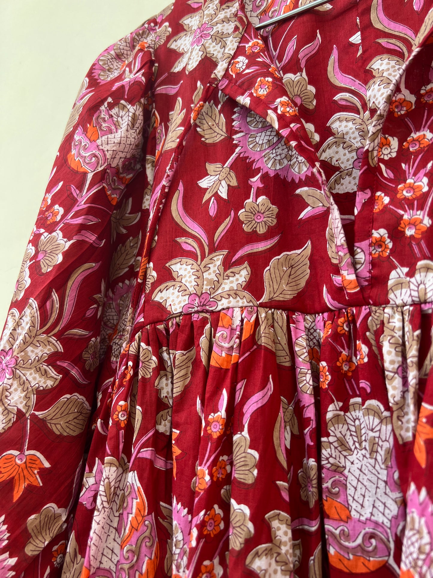 Selena Midi Dress - Red Floral Motif