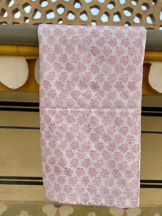 Red Block Printed Tea Towel