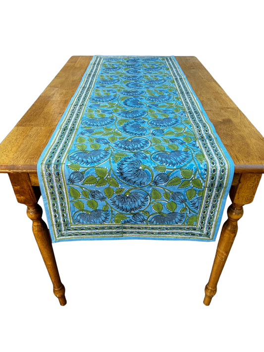 Lilly Blue Table Runner 20" x 66"