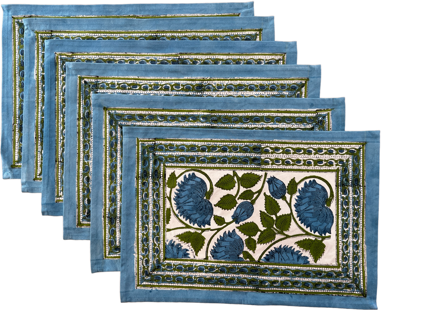Lilly White + Blue Placemats