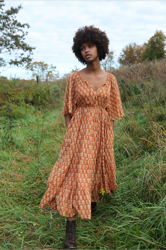 Athena Dress in Rust