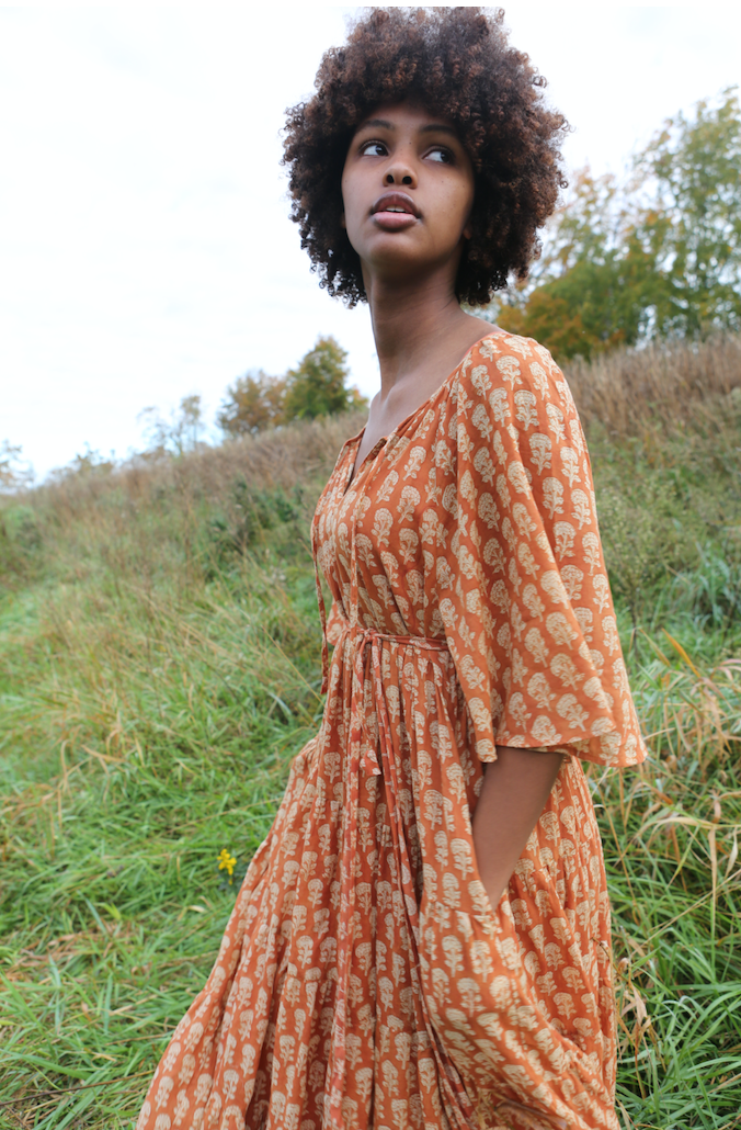 Athena Dress in Rust